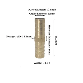 Detalės Žalvario barb vamzdis, sujungtas su 4mm 5mm, 6mm 8mm 10mm 12mm 16mm 25mm žarna vario pagoda vamzdžio bendras tiesus kelias Vamzdis