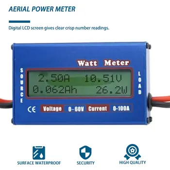 1Pcs Skaitmeninės Didelio tikslumo Wattmeter Galios Matuoklis 60V DC 100A RC Vatmetrą Tikrintuvas Balansas Baterijos Energijos Analizatorius