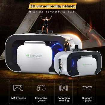 Nešiojamų 4.7-6inch Mobiliojo Telefono VR Akinius Filmą 3D Akiniai laisvų Rankų įranga Šalmas Paramos Trumparegystė Vartotojų Per 600 Laipsnį 2021