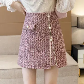Pusė ilgio sijonas moterų rudens žiemos 2021 naujas mados temperamentas-line sijonas dizaino seksualus sijonas