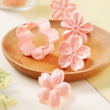 Sakura Slapukas Pelėsių Cherry Blossom Antspaudas Sausainių Pelėsių Cutter Vertus, Paspauskite Mėnulis Pyragas Cookie Maker 