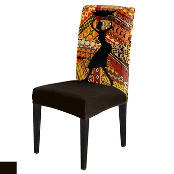 Afrikos Etninės Stiliaus Afrikos Moteris, Biuro Kėdė Padengti Spandex Kėdė Padengti Elastinga Spausdinimo Namų Vestuvių Valgomojo Kėdės Apima