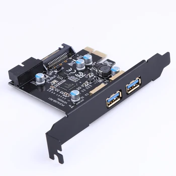Super greitis PCI-E, USB 3.0 2 USB jungtys PCI Express Plėtros Kortelę ar 19-Pin Maitinimo Jungtis Paramos PCIE 1X 4X 8X 16X