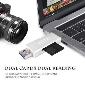 Tipas-C Card Reader, USB, C Kortelių Skaitytuvą, USB 3.0 TF/Mirco SD Atminties Smart Card Reader C Tipo OTG Flash Drive, Cardreader