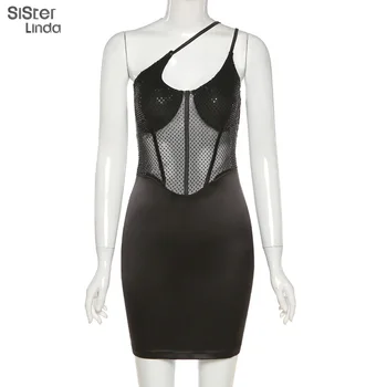 Stilingas Pavasario Seksualus Akių Kratinys Slim Mini Suknelė Moterims, Diržas Sluoksniuoti Drabužius Lady Gatvės Bodycon Vestidos 2021 Naujus Komplektus
