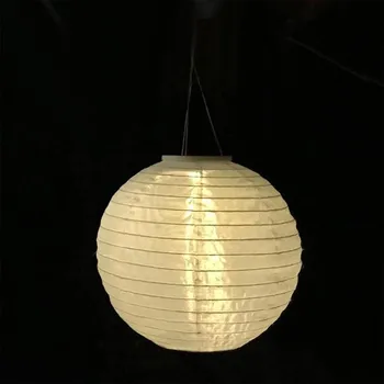 30cm Saulės Žibintai LED Šviesos Kinų Popieriaus Šviesos Kamuolys Apšvietimo, Sodo Žibintai Raundo Popieriaus Kraštovaizdžio Kabinti Apdailos J9O4