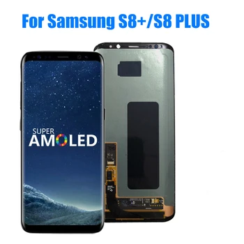 ORIGINALUS SUPER AMOLED S8 LCD SAMSUNG Galaxy S8 G950 G950F Ekranas S8 Plius G955 G955F Jutiklinis Ekranas skaitmeninis keitiklis dot