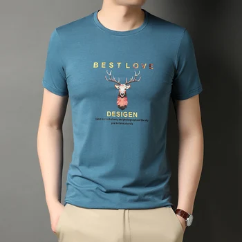 Aukščiausios Klasės Mulberry Šilko Naujas Vasaros Dizaineris Prekės Viršūnes Modelis Trumpomis Rankovėmis Atsitiktinis Korėjos Mados Marškinėlius Vyrams Drabužius 2021