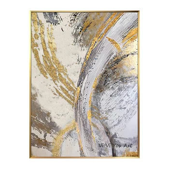 Rankomis dažyti Šiuolaikinio Abstraktaus Aukso folija tapybos Drobė Meno Tapybos Už Kambarį Miegamojo Sienos Plakatas sienų tapybos Namų Dekoro