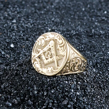 Naujos Mados AG Masonai Modelio Žiedas Vyrų Mados Žiedas Metalo Auksą, Padengtą Masonai Žiedas Aksesuarai, Šaliai, Papuošalai