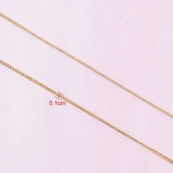 0.8~1 Metras Plotis 1mm Ilgio Japonijos 3D Aukso Nagų Metalo Grandinės 