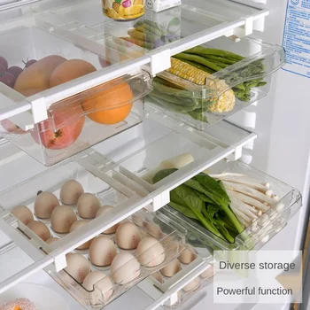 Plastikiniai Aišku, Šaldytuvas Organizatorius Pristatymas Pagal Lentynos, Stalčių Lauke Stovo Laikiklis Šaldytuvo Stalčių Virtuvės Vaisių, Maisto Produktų Laikymo Dėžutė