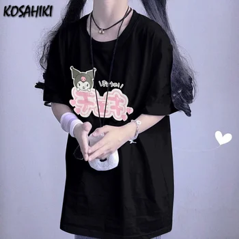 KOSAHIKI Japonijos Kawaii Girl Marškinėliai Harajuku Moterų Marškinėlius Anime Graphic Tee Viršūnes Vasaros Drabužių korėjos Paauglių Drabužių