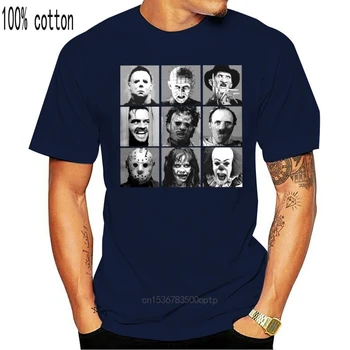 Siaubo Pop BW Marškinėliai Vyrams Medvilnės Naujovė T-Shirt Baisu Ropojantis Helovinas Kostiumas Tees trumpomis Rankovėmis Viršūnes 4XL 5XL 6XL