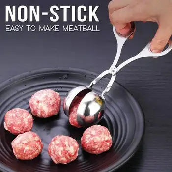 Non-Stick Meatball Maker Pelėsių Virtuvės Indų Šaukštas Nerūdijančio Plieno Įdaryti Meatball Įrašą 