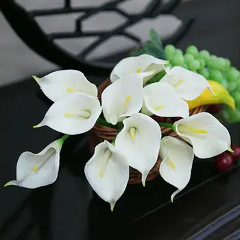 20 Vnt Dirbtinio Latekso Calla Lily Flower Graži Puokštė Namų Vestuvių Vestuvių Dekoras