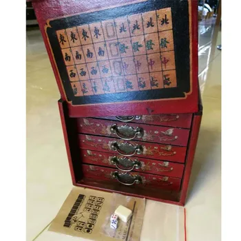 Nešiojamų Retro Mahjong 144 Plytelės Mah-Jong Nustatyti Odos stalčių Lauke puikus