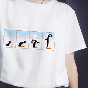 NOOT NOOT Juokingas Pingvinas 2021 M. Vasarą Estetinės Naujas Mados Įdomus Retro Viršuje Moterų atspausdintas T-shirt