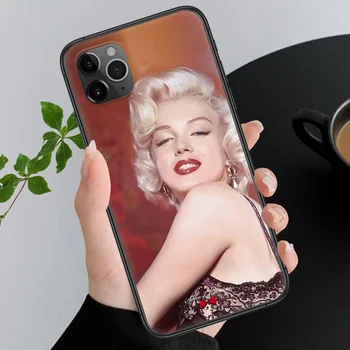 Seksualus Marilyn Monroe Telefono Padengti Korpuso iphone 5 5s se 2 6 6s 7 8 12 mini plus X XS XR 11 PRO MAX black tpu padengti tendencija
