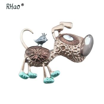 Rhao naujas produktas, keturi-spalvos pasirinktinai, persikų šuo sagė, pora stiliaus kūrybos mažylis krūtinės sagtis, madingas kailis aksesuaras pin