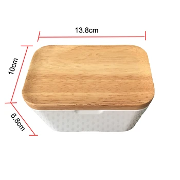 Didelis sandariai sviestas dėžutės maisto sūris saugojimas langelis konteinerio medinis dangtis lauke patiekalas saugojimo dėklas su dangčiu viešbučio virtuvės įrankis
