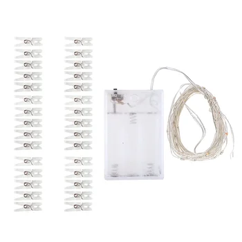 3 Metrų LED String Žibintai Kortelės Foto Įrašą Turėtojas Pasakų Girliandą Lempa Namų Vestuves Apdailos Šiltai Balta