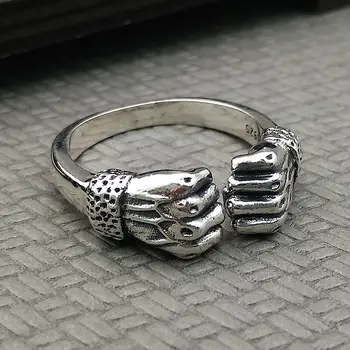 Dizaineris unikalus kūrybinis Tailando silver atidarymas reguliuojama vairo kumščiu žiedas tendencija retro amatų paprasta vyrų papuošalai