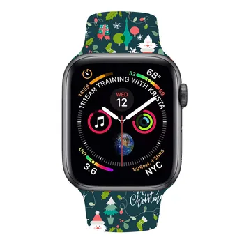 Kalėdų Diržu, Apple watch band 44mm 40mm 38mm 42mm Sporto Silikono diržas watchband apyrankę iWatch serijos 3 4 5 se 6 grupė