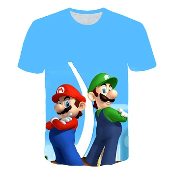 2021 naujas vasaros Super Mario 3D atspausdintas T-shirt vyrų ir moterų trumparankoviai mados atsitiktinis Harajuku gatvės drabužių