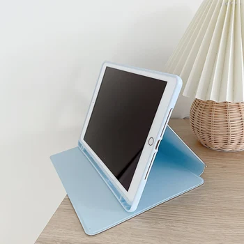 Mielas Pieno Arbata Katė Persikų Minkštas Tablet Stand Atveju Su Pieštukas Turėtojas iPad Oro 1 2 3 Mini 4 5 Pro 2017 2018 2020 Dangtis