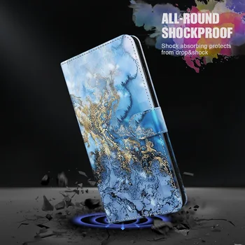 3D Spalvinga Modelio Telefono dėklas Samsung Galaxy S8 S9 S10 e S20 FE S21 Plus Ultra Note20 M21 M31 Piniginės Odos Stovo Dangtelis