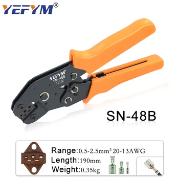YEFYM SN-48B užspaudimo tiekėjas su SN-28B SN-2 žandikaulio už XH2.54/SM2.5/2.8/4.8/6.3 terminalai Wire stripper įrankiai Namo elektros kostiumas