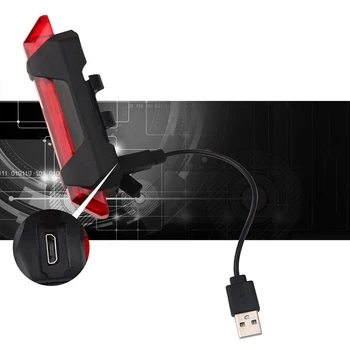 Signalinė Lempa USB Įkrovimo Dviratį Galiniai Šviesos diodų (LED) Dviračių Įspėjimas Saugos Smart Lempa JAV Automobilių Lengvųjų Automobilių Reikmenys