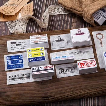 Ilgą Atostogų Serija medienos antspaudas kelionės lable medinių antspaudų už scrapbooking Rankų darbo kortelė 