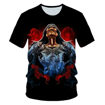 Vasaros Mados T-shirt, 3D Spausdinimas Kaukolės Modelis, vyriški Laisvalaikio trumparankoviai 2021 Naujas