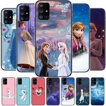 Elsa ir Anna Užšaldyti Disney Telefono dėklas Korpuso Samsung Galaxy A50 A51 A20 A71 A70 A40 A30 A31 A80 E 5G S Juoda Korpuso Meno Ląstelių C