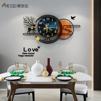 MEISD Didelis Sieninis Laikrodis LED Šviesos Modernaus Dizaino Žiūrėti Silent Miegamojo Sienos Dekoravimas, Interjero Namų Dekoro Horloge Nemokamas Pristatymas