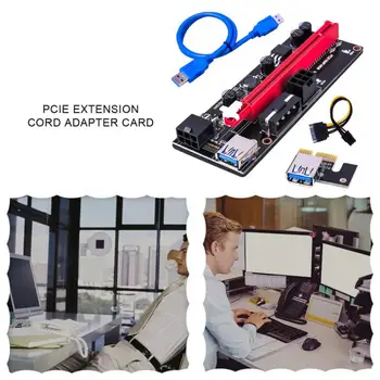 Naujausias VER009S PCI-E Riser Card 30CM 60CM 100CM USB 3.0 Kabelį, PCI Express 1X iki 16X Extender PCIe Adapteris, skirtas GPU Miner Kasyba