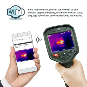 HTI HT-H8 WIFI Infraraudonųjų Terminio Vaizdavimo Kameros Usb Nešiojamą Temperatūros Automatinio Sekimo Įkrovimo 3.5 TFT