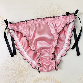 NAUJAS Kawaii Pynimas Dizaino Moterų Kelnaitės Sexy Juosmens Juostelės Dekoro Trumpikės Kvėpuojantis Šilko Diržas ir G-String Cute Girl Moterų Kelnės