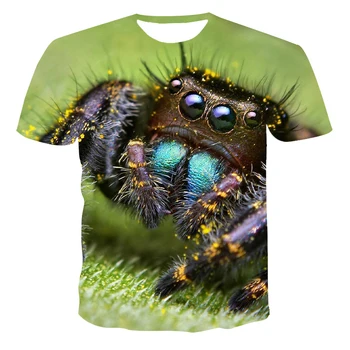 2021 m. Vasarą, T-Marškinėliai, Unisex trumparankoviai 3D Spausdinimo T-Shirt Vabzdžių Serijos Voras Temą Apvalios Kaklo Megztinis XXS-Didmeninė 6XL