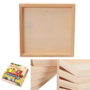 1Pcs Medienos Plokštės Žaislas Vaikams 6-Sided Tapybos Blokai Woodeen Padėklų Mokymosi Švietimo Priemonė Šalies Naudai Dovana