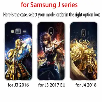 Telefono dėklas Samsung Galaxy j6 J8 J7 J5 j3 skyrius J4 Plius 2018 M. 2016 m. 2017 J610 Premjero Minkštas Coque Japonų anime Saint Seiya