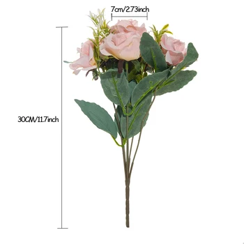 30CM 6 Vadovai Modeliavimas Rose Vestuvių Puokštė Dirbtinio Šilko Gėlių Gėlė 