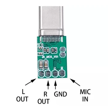 Tipas-C 16 bitų Skaitmeninis Ausinių Adapteris Lossless Garso Kokybės Dac Garso Dekodavimo Kortelę Amp Diy