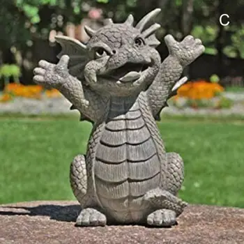 MystiCall Sodo Dragon Meditavo Statula Rinkti Dervos Ornamentu Dinozaurų Formos Meditacija Skulptūra Lauko Kiemas Apdaila