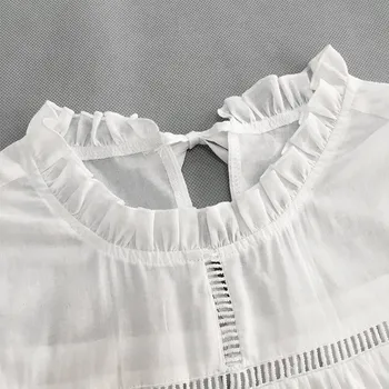 Medvilniniai Balti moteriški Mini Suknelė Susiėmę Rankovių Tuščiaviduriai Iš Moters Saldus Trumpos Suknelės 2021 metų Moteris Vasarą Elegantiškus Drabužius