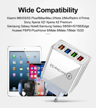 Greitai Įkrauti 3.0 IPhone Įkroviklio Sienos Greito Įkrovimo Samsung S9 S10 S8 Plug Xiaomi Mi 