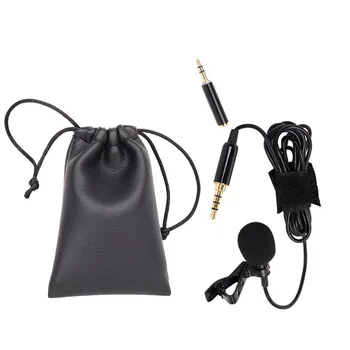 Mini Clip-on Lavalier Microphone Atvartas Kondensatoriaus Mikrofonas (3,5 mm Kištukas Išmanųjį telefoną PC Nešiojamas Kalbasi Dainuoti Karaoke su nešimo Krepšys