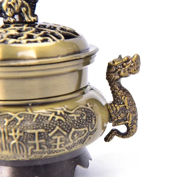 1Pcs Derliaus Dizaino Tibeto Stiliaus Mini Lydinio, Bronzos Smilkalų Degiklis Censer Metalo Amatų
